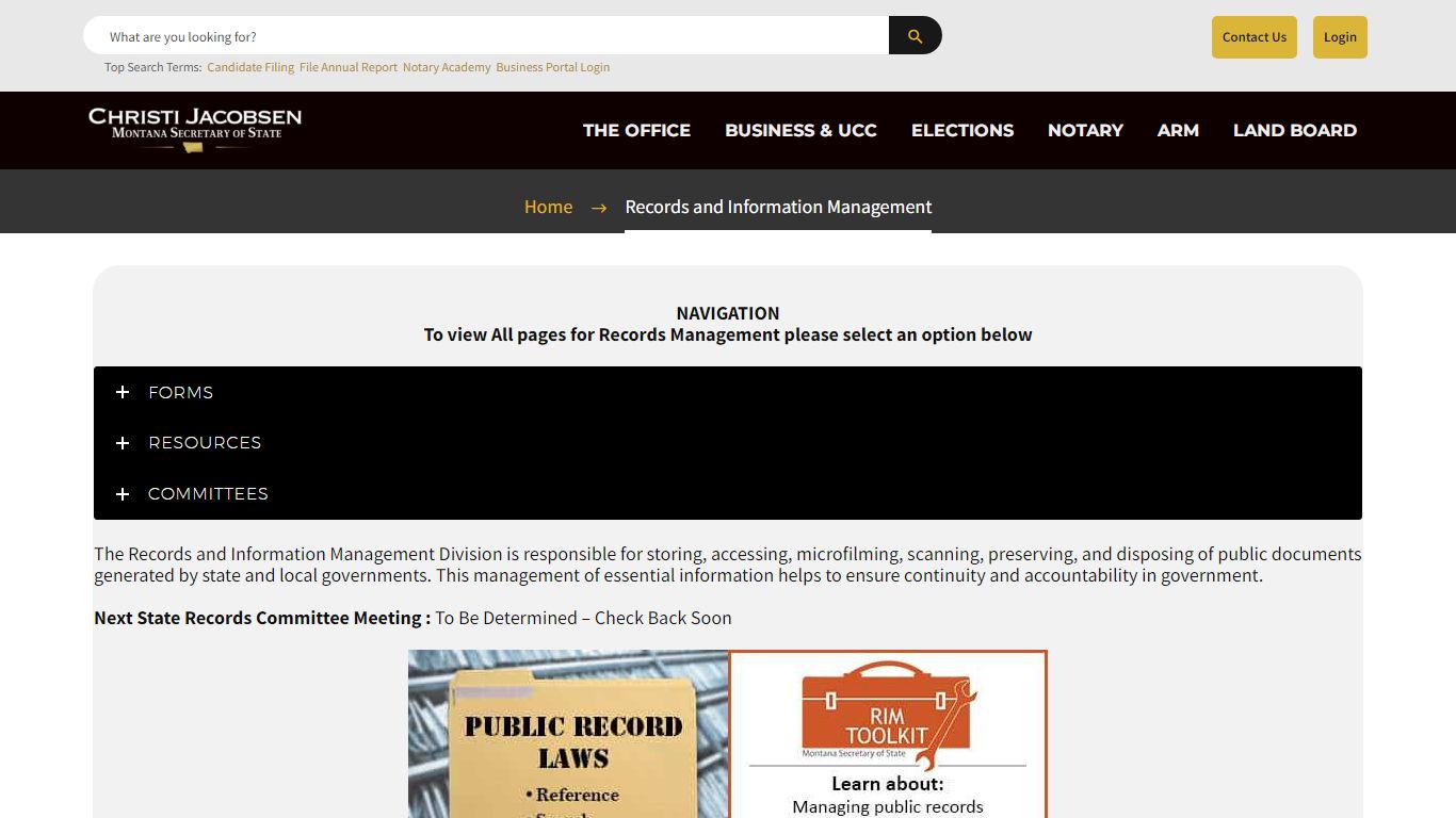 Records and Information Management – Montana Secretary of ...